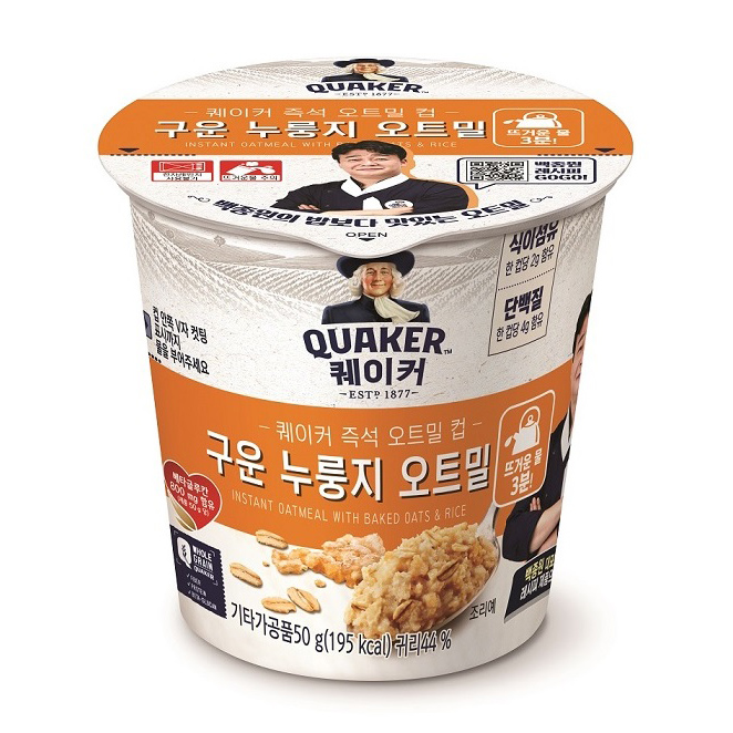많이 팔린 퀘이커 구운 누룽지 오트밀 시리얼컵, 50g, 6개(로켓배송) 추천합니다 많이 팔린 퀘이커 구운 누룽지 오트밀 시리얼컵, 50g, 6개(로켓배송) 추천합니다