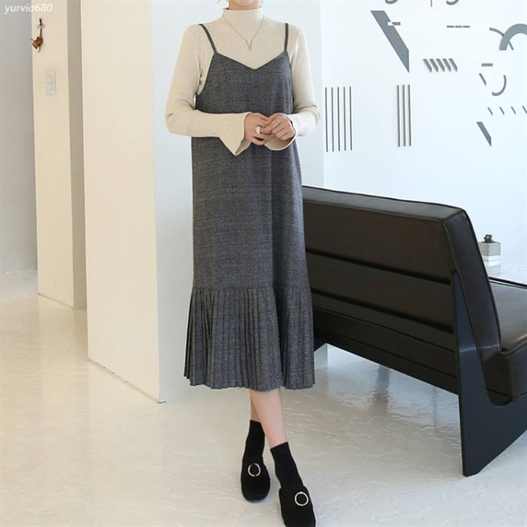  [할인추천] 데일리앤 글랜 체크 뷔스티에 롱원피스 하객룩 25,700 원 37% 할인