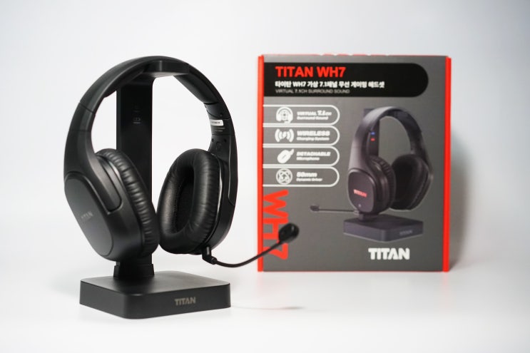  가성비 게이밍 무선 헤드셋 + 거치대 세트, Xenics TITAN WH7