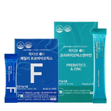  [할인추천] 락티브 패밀리 프로바이오틱스 유산균 2g x 30p 프리바이오틱스 앤 아연 5g x 30p 세트 42,000 원 