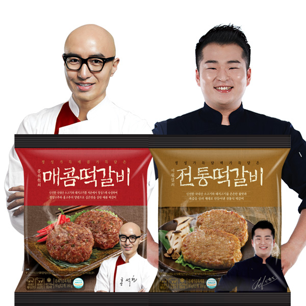 인기있는 천하일미 떡갈비 매콤+전통 30팩 총60장, 단품 추천해요