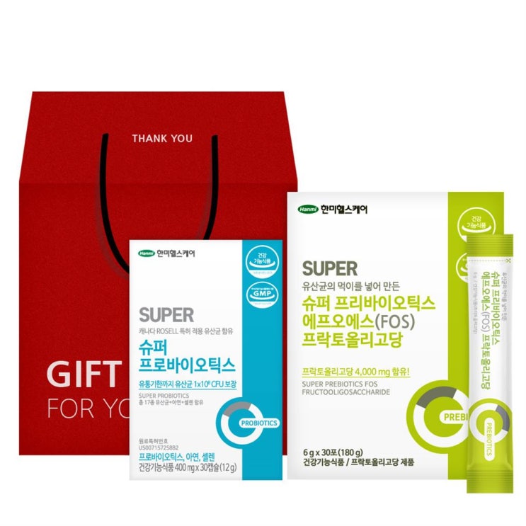  [할인정보] 한미헬스케어 슈퍼 프로바이오틱스 12g 슈퍼 프리바이오틱스 에프오에스 180g 선물상자 30,000 원 3% 할인~*