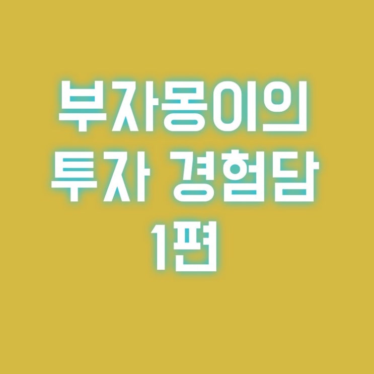  투자 경험담 - 1편