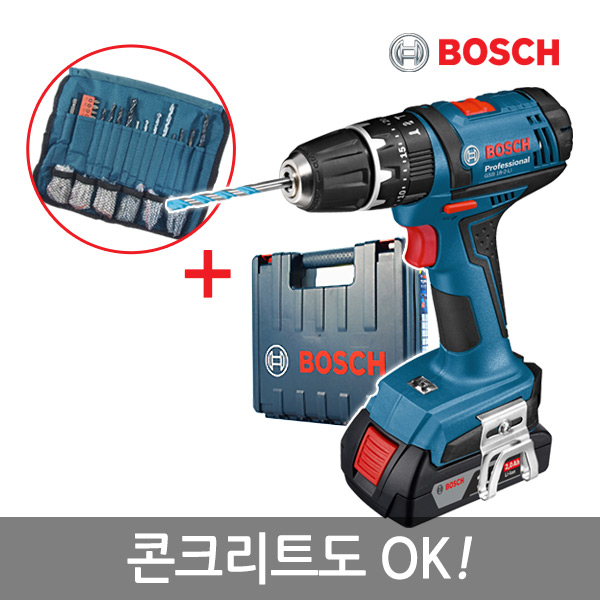 잘나가는 보쉬 18V 신형리튬이온 충전햄머전동드릴 GSB 18-2-LI(1B)/콘크리트OK/액세사리100PCS포함/2.0AH/LED램프, 단품 좋아요 잘나가는 보쉬 18V 신형리튬이온 충전햄머전동드릴 GSB 18-2-LI(1B)/콘크리트OK/액세사리100PCS포함/2.0AH/LED램프, 단품 좋아요