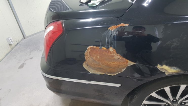  차도색벗겨짐 및 자동차 빠데 페인트 떨어지는 오피러스 고질병 작업은 이렇게 달라집니다 ~