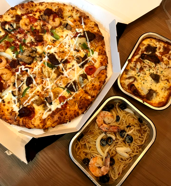  도미노피자 소소 피자, 알리오 올리오 파스타 너무 맛있어요.