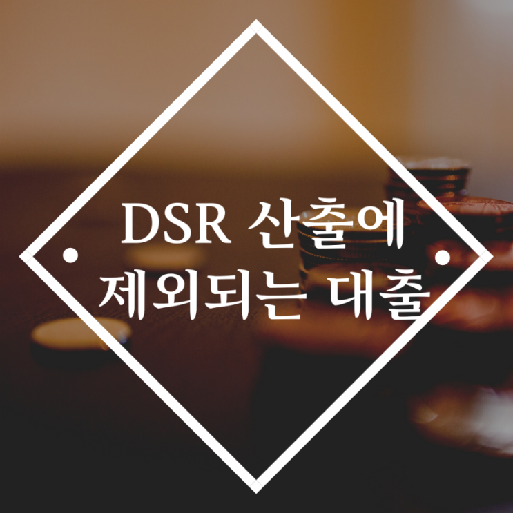  DSR대출규제에서 제외되는 대출