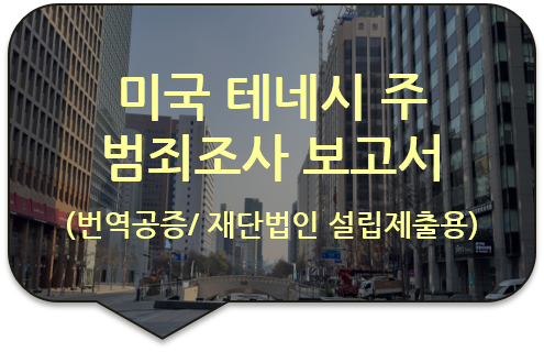 미국 테네시주 범죄 조사 보고서 번역공증 [구리/남양주/송파/강동/잠실 번역공증(대행)]