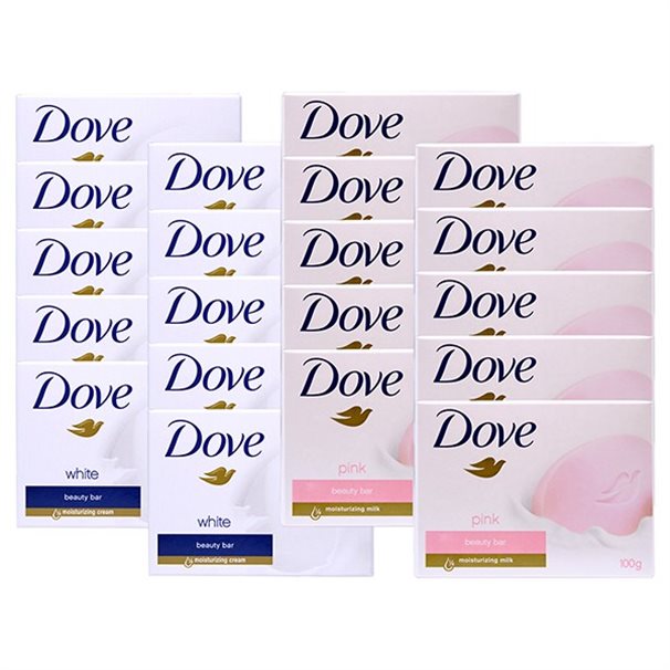  [대박할인] 도브비누 뷰티바 화이트 핑크 100g x 20개 20,600 원~! 
