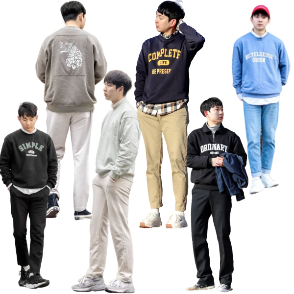  심플한 맨투맨 데일리 남자 옷 코디 6가지