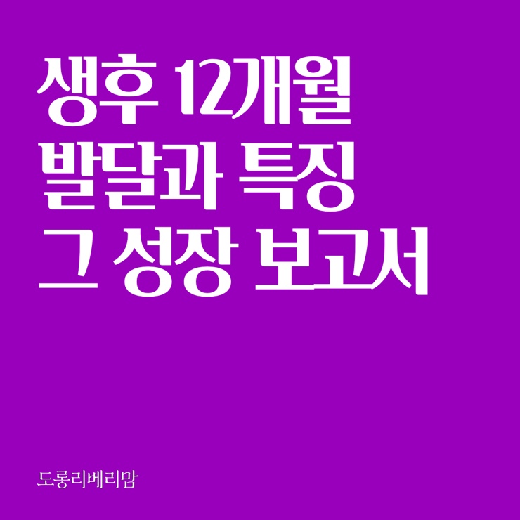  생후 12개월 아이의 성장과 발달