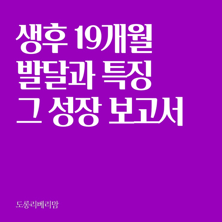  생후 19개월 아이의 성장과 발달