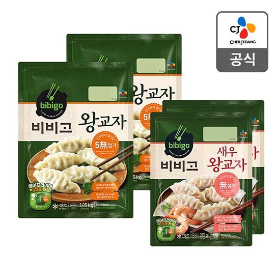 가성비 좋은 CJ제일제당 비비고 왕교자 1.05kg 2개 + 새우왕교자 315g 2개, 없음, 상세설명 참조 추천해요