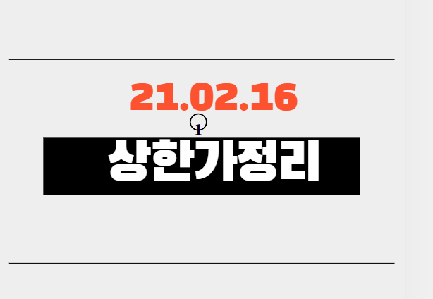 21.02.16 상한가정리 21.02.16 상한가정리