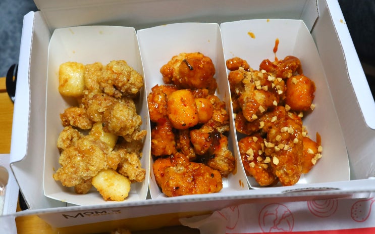  맘스터치 닭강정 트리오 신메뉴와 불싸이버거 딥치즈버거 후기