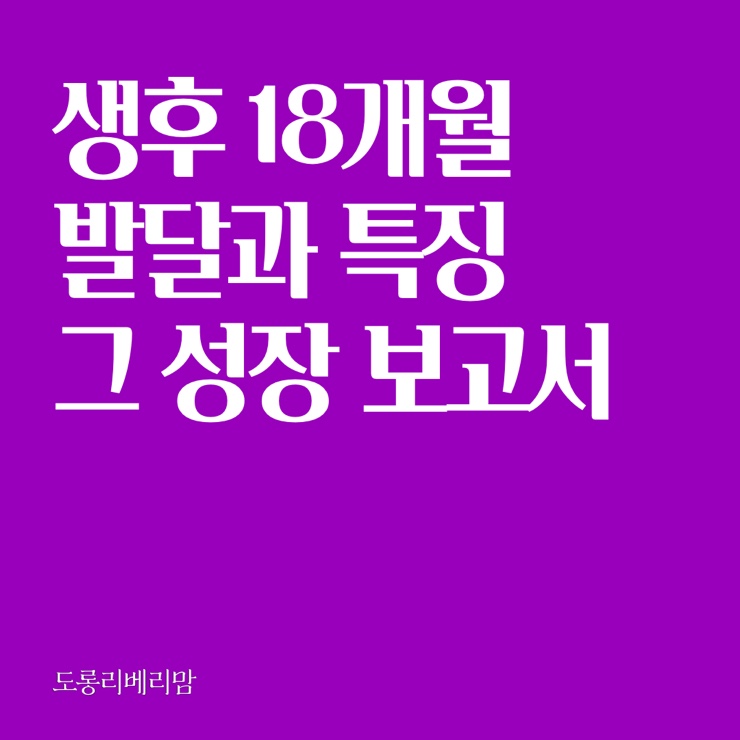  18개월 이유식 인지 성장발달 배변훈련