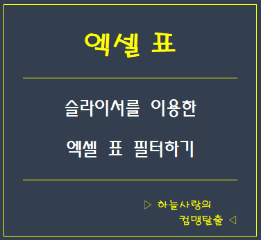  슬라이서를 이용한 엑셀 표 필터하기