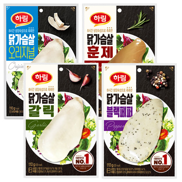 의외로 인기있는 하림 닭가슴살 110g x 총12팩(오리지널3팩+훈제3팩+블랙페퍼3팩+갈릭3팩)-아이스박스포장, 1세트 ··· 의외로 인기있는 하림 닭가슴살 110g x 총12팩(오리지널3팩+훈제3팩+블랙페퍼3팩+갈릭3팩)-아이스박스포장, 1세트 ···