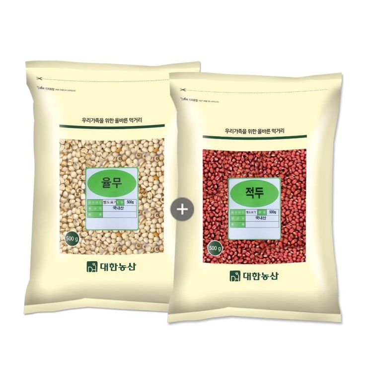 의외로 인기있는 대한농산 국내산 율무500g+팥500g, 1세트, 1kg ···