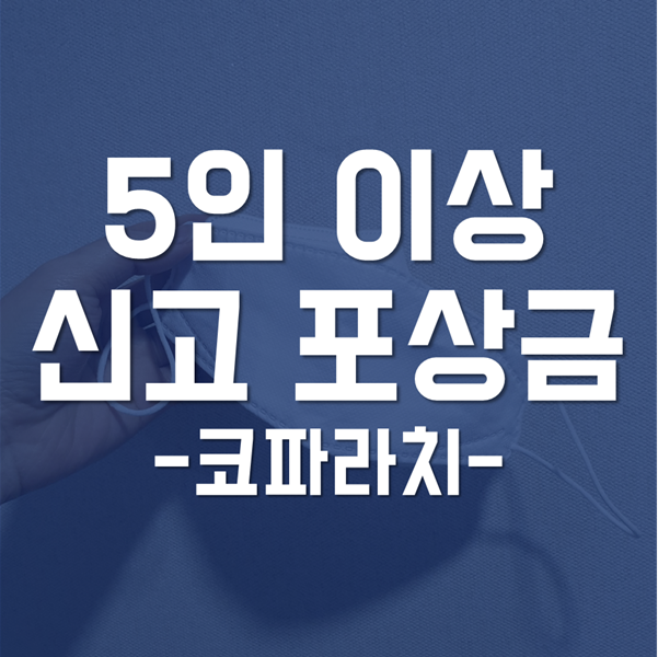  5인이상 신고 포상금 - 코파라치 포상금이 얼마이길래!?