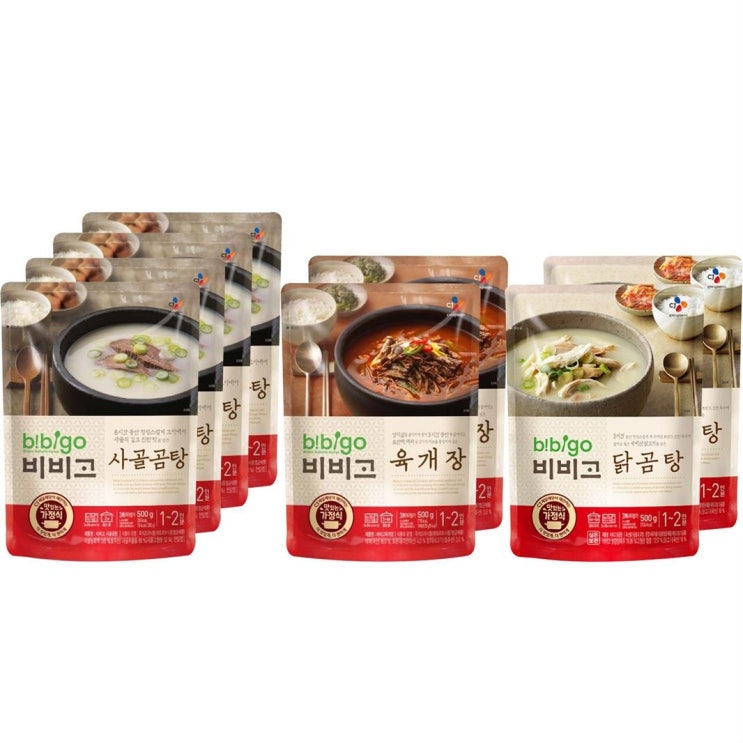 [대박할인] 비비고 사골곰탕 500g 4p 닭곰탕500g 2p 육개장 500g 2p 17,400 원 