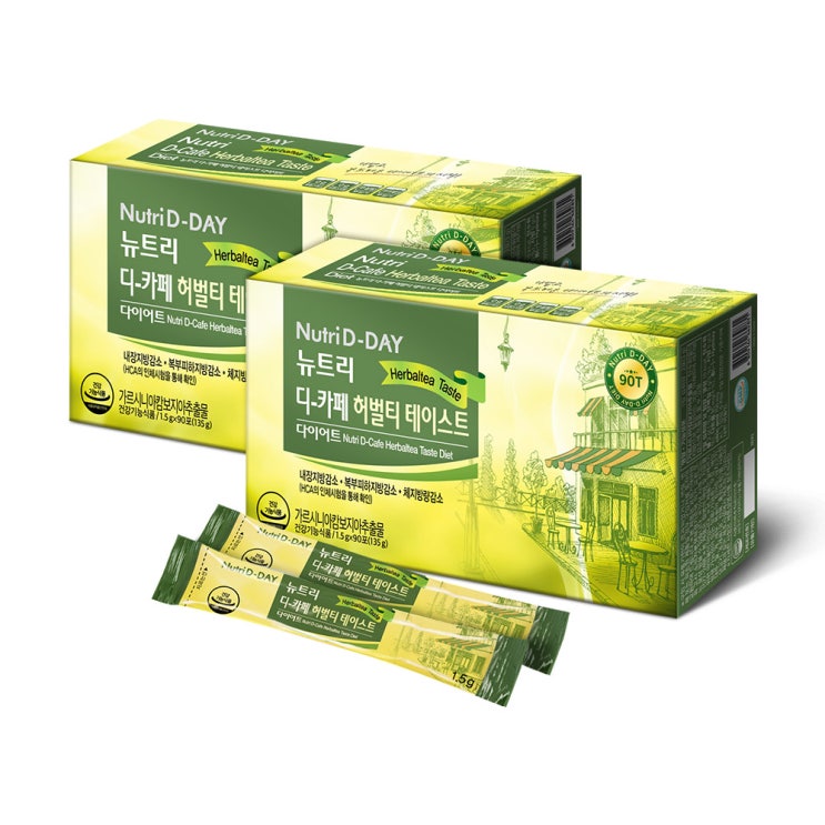 후기가 정말 좋은 뉴트리디데이 디카페 허벌티 테이스트 다이어트, 1.5g, 180개(로켓배송) 좋아요