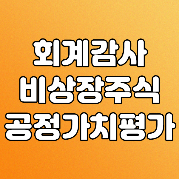  회계감사 내용 기업가치평가, 공정가치평가