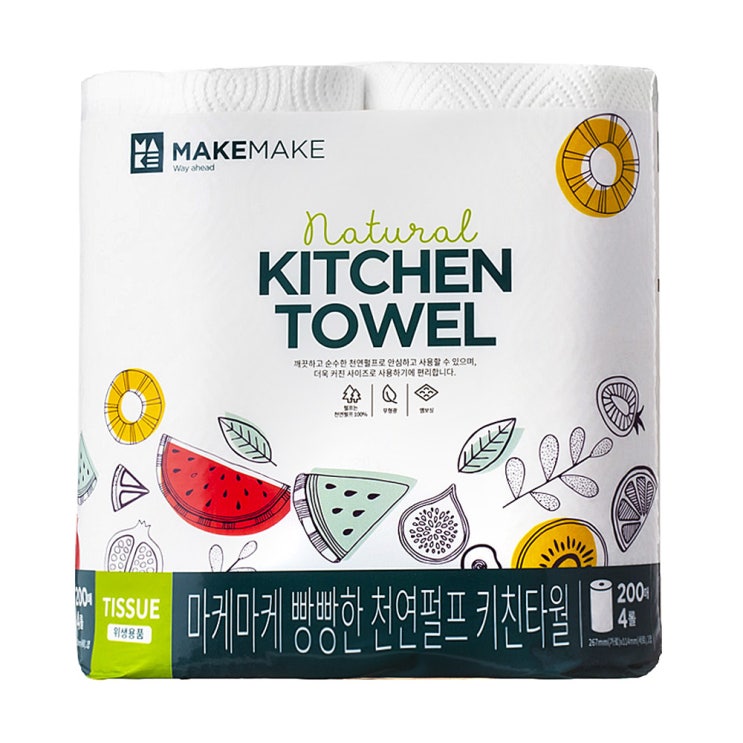 인기 많은 마케마케 프리미엄 빵빵한 천연펄프 키친타올 200매, 4롤, 1개(로켓배송) ··· 인기 많은 마케마케 프리미엄 빵빵한 천연펄프 키친타올 200매, 4롤, 1개(로켓배송) ···