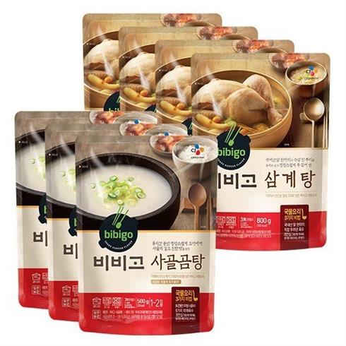  [대박할인] CJ 비비고 삼계탕 800g X 4봉 사골곰탕 500g X 3봉 30,400 원 