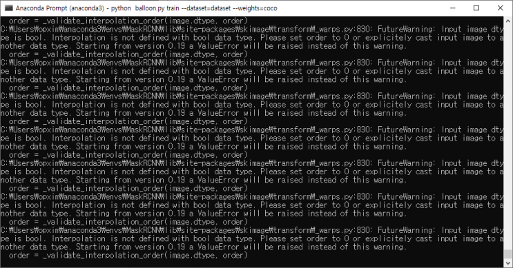  FutureWarning: Input image dtype is bool. Interpolation is not defined with bool data type.