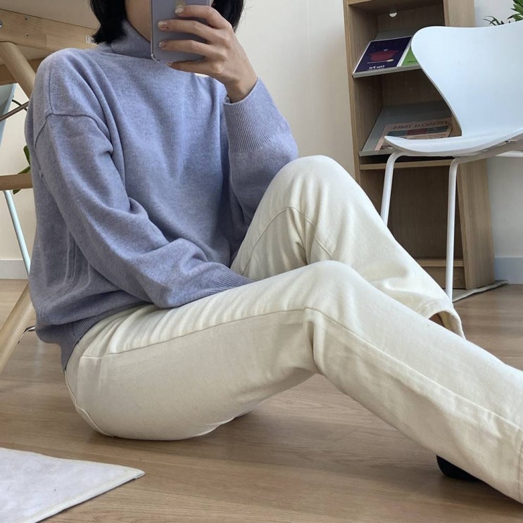  두케하우스 프리뷰 023 부드러운 피치 기모 스판 팬츠 아이보리 블랙 바지