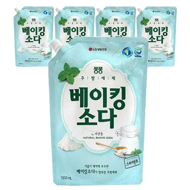 잘팔리는 퐁퐁 베이킹소다 주방세제 리필형, 1.2L, 5개 추천합니다 잘팔리는 퐁퐁 베이킹소다 주방세제 리필형, 1.2L, 5개 추천합니다