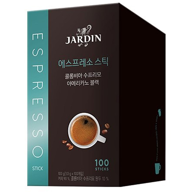 가성비 좋은 쟈뎅 콜롬비아 수프리모 아메리카노 블랙 에스프레소 스틱, 1g, 100개(로켓배송) 좋아요 가성비 좋은 쟈뎅 콜롬비아 수프리모 아메리카노 블랙 에스프레소 스틱, 1g, 100개(로켓배송) 좋아요