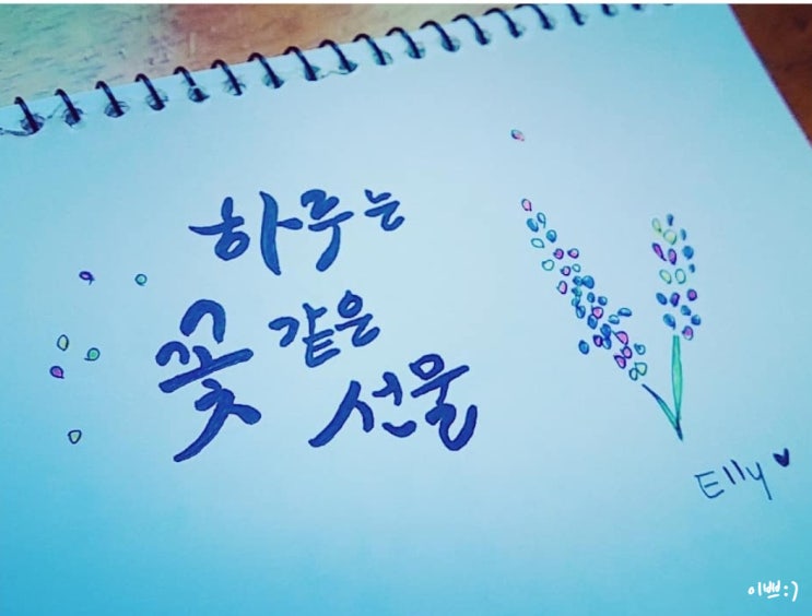  이쁘:)캘리그라피_하루는 꽃 같은 선물