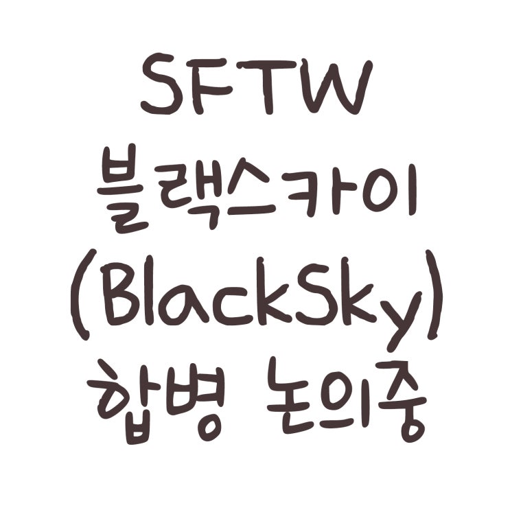  SFTW 블랙스카이(BlackSky) 합병논의중