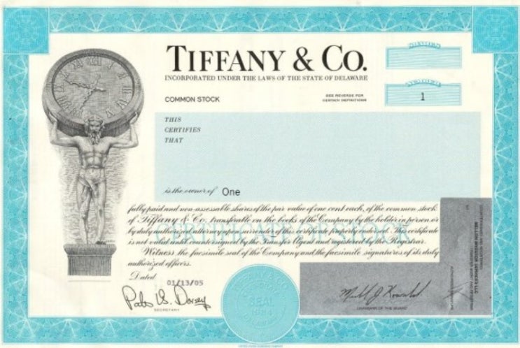  미국 주식 stock certificate 주권/주식 증명서 구경하기