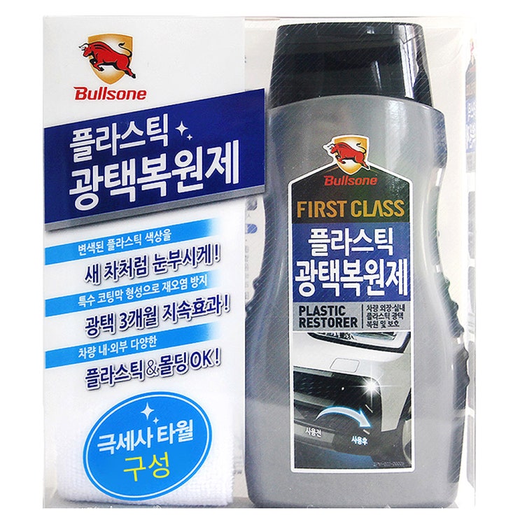 최근 인기있는 불스원 퍼스트클래스 플라스틱 광택복원제 + 극세사 타월, 300ml, 1개 좋아요