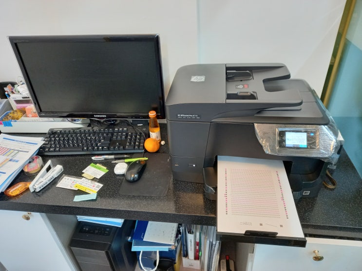  울산 학원용 무한잉크복합기 hp8710 판매 합니다. - 울산 북구 송정동 학원에 무한프린터 설치합니다.