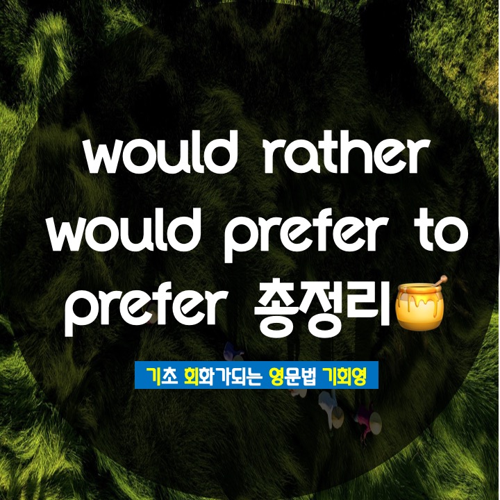  would rather than / would prefer 비교 - 기회영