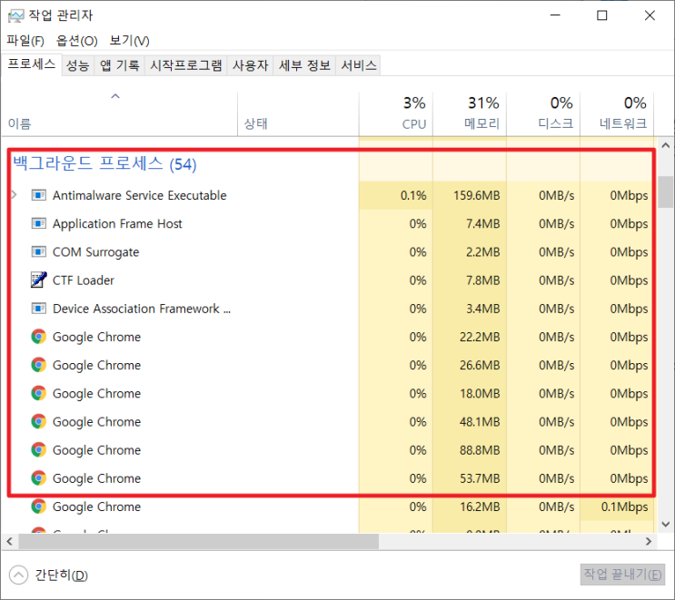 [정보] 컴퓨터 느려짐, 윈도우 10 CPU 속도 성능 5분이면 해결 ( + 절전, 백그라운드 앱, 시작 프로그램)