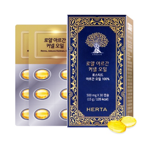  헤르타 식용 로얄 아르간 커넬 오일 캡슐/효능·복용법