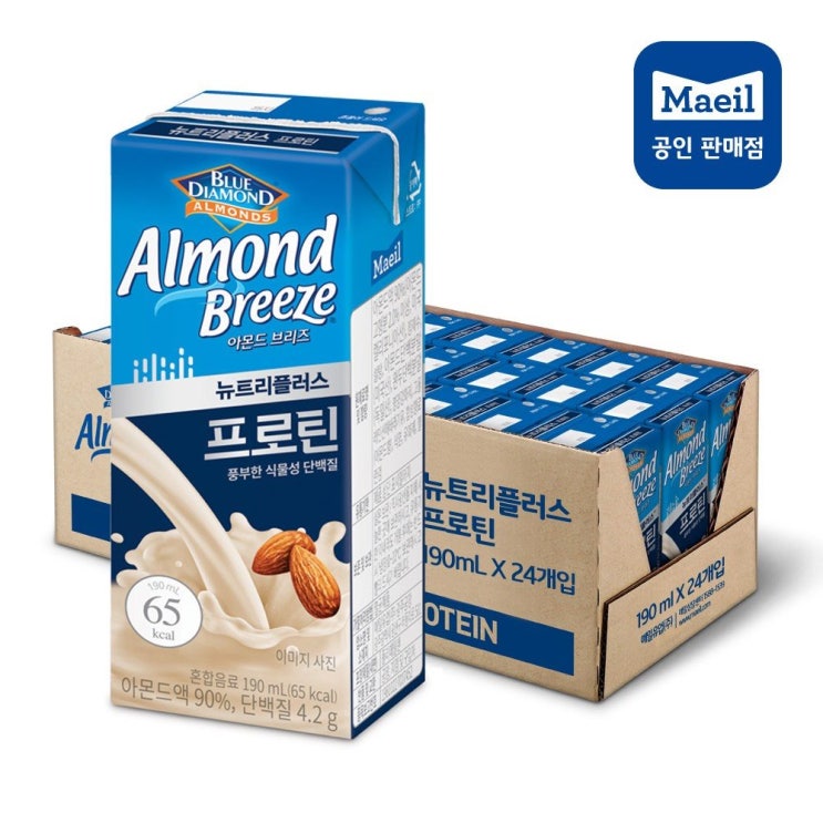  [추천특가] 매일유업 아몬드브리즈 뉴트리플러스 프로틴 190ml 24팩 30,900 원 