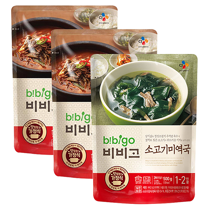 인지도 있는 비비고 육개장 500g 2p + 소고기미역국 500g, 육개장 500g x 2p + 소고기미역국 500g, 1세트 좋아요