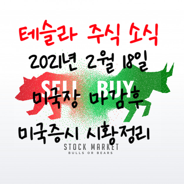  테슬라(Tesla): 2021년 2월 18일 미국장 마감후 시황정리.