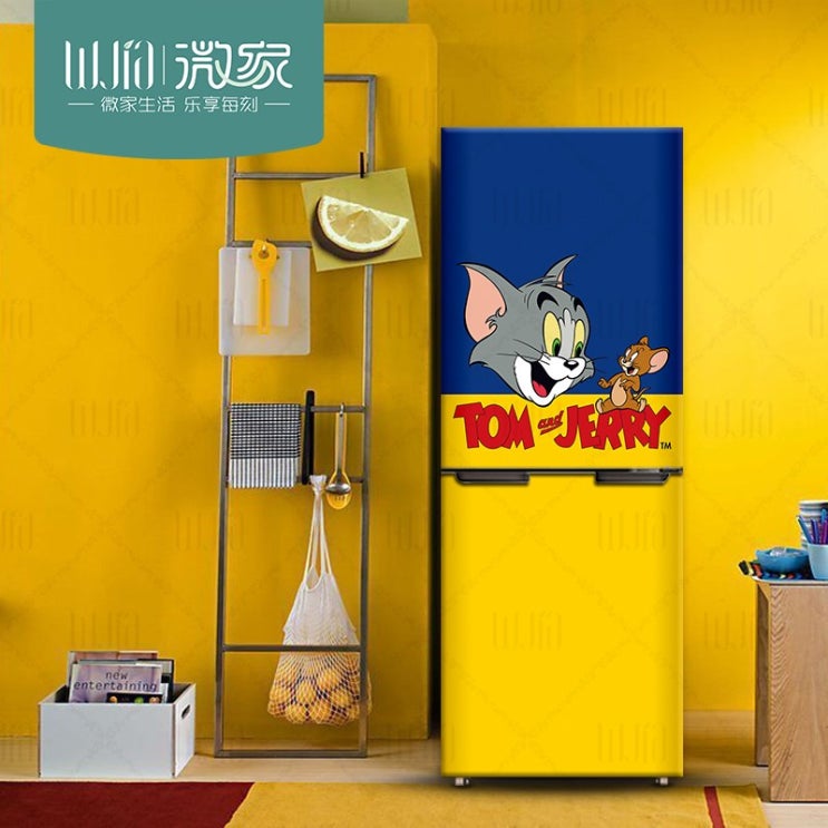 선호도 높은 냉장고 리폼 필름지 시트지 셀프 아트월 집꾸미기 도어 인테리어 분위기 필름 장식 캐릭터 애니메이션, 09 고양이와 쥐_95X185cm 추천해요