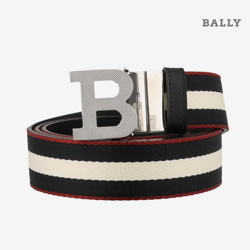 발리 22FW B-BUCKLE 신세틱 패브릭 벨트 BK