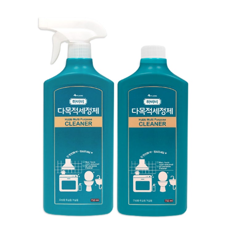 당신만 모르는 하비비 다목적세정제 본품 750ml+리필 750ml 기름 때 제거 좋아요