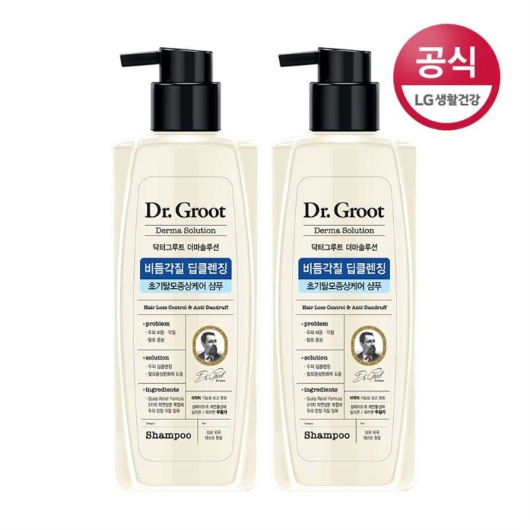  [추천특가] 닥터그루트 비듬각질케어 샴푸 400mlX2개 탈모샴푸 35,000 원 42% 할인