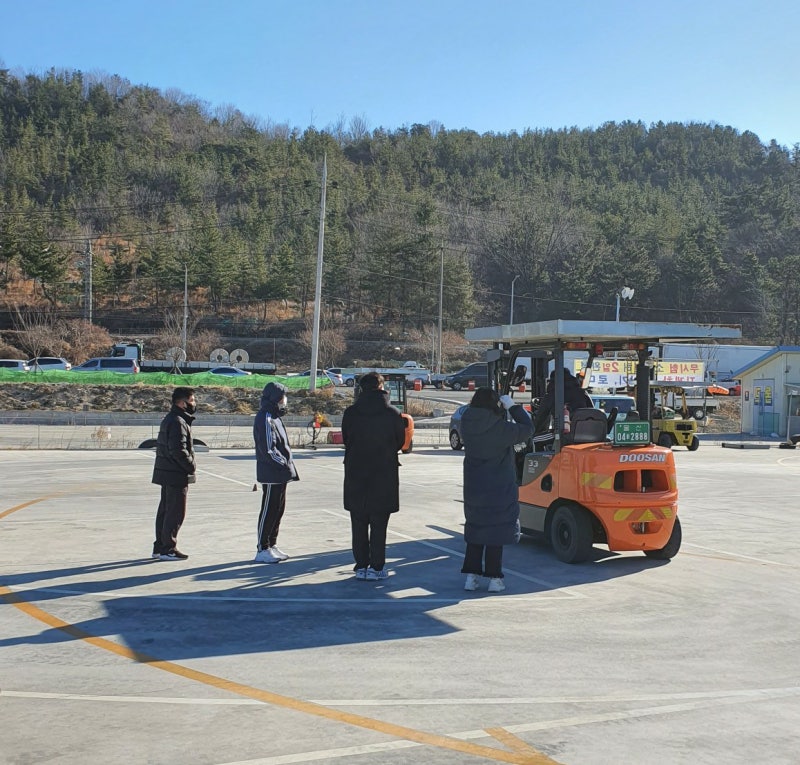 울산 이화중장비학원 지게차 실기 첫 수업!!