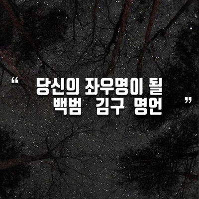  백범김구 명언 (지금 안보면 평생 후회각)
